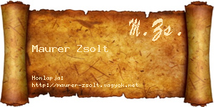 Maurer Zsolt névjegykártya
